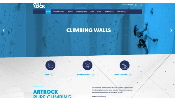 Website Screenshot: ArtRock Kletterwände GmbH - startpage - Kletterwände und Klettergriffe - wir erfüllen Kletterträume - Date: 2023-06-22 15:02:30