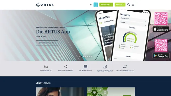 Website Screenshot: ARTUS & PERNT Steuerberatung GmbH & Co KG - Startseite - ARTUS Steuerberatung GmbH & Co KG - Date: 2023-06-14 16:33:24