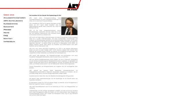 Website Screenshot: ARV Dr. Stark GmbH - ARV - Die Investition für Ihre Zukunft. Die Kapitalanlage für Sie! - Date: 2023-06-22 15:02:30