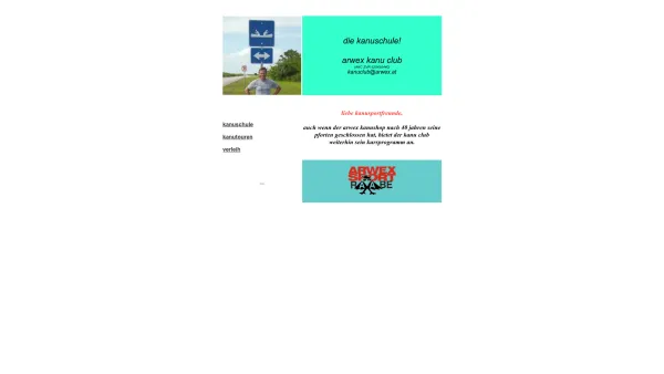 Website Screenshot: ARWEX-Sport Raabe e.U. - ARWEX - Kanu,Kajakjurse r u n d u m Wien - Date: 2023-06-14 10:47:02