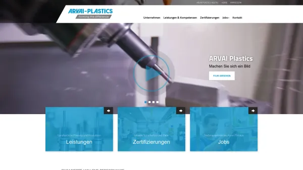 Website Screenshot: ARWÖ-PLAST Kunststofftechnik und Formenbau - Arvai Plastics - Wir formen den Unterschied - Date: 2023-06-14 10:47:02