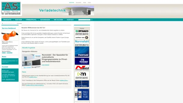 Website Screenshot: AS Tor und Verladetechnik GmbH - Startseite :: AS Tore :: Tor- und Verladetechnik - Date: 2023-06-14 10:36:50