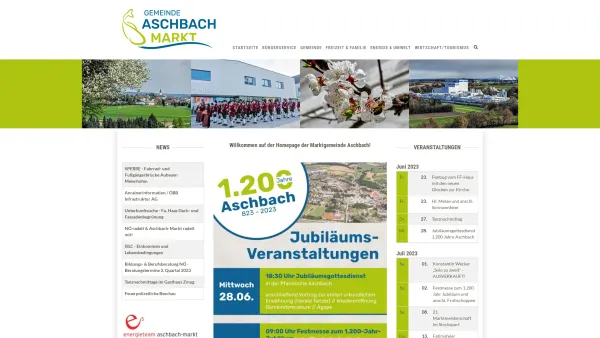 Website Screenshot: Gemeindeamt Aschbach der Gemeinde Aschbach-Markt - Startseite | Aschbach - Markt - Date: 2023-06-22 15:02:30
