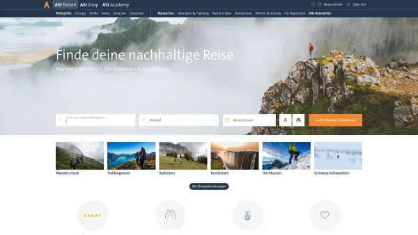 Website Screenshot: AlpinSchule Innsbruck GmbH - ASI Reisen: Geführte & Individuelle Aktivreisen weltweit - Date: 2023-06-15 16:02:34