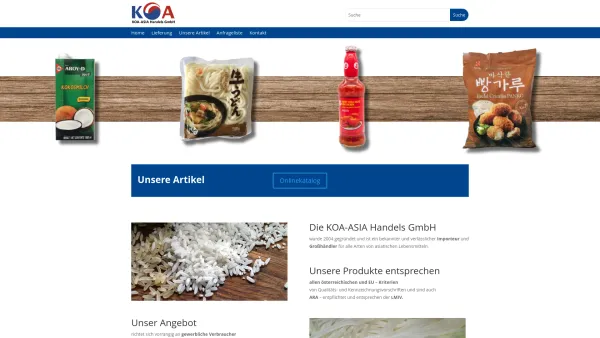 Website Screenshot: Koa-Asia Handels GmbH - KOA-ASIA Handels GmbH | KOA-ASIA Handels GmbH - Date: 2023-06-14 10:37:27