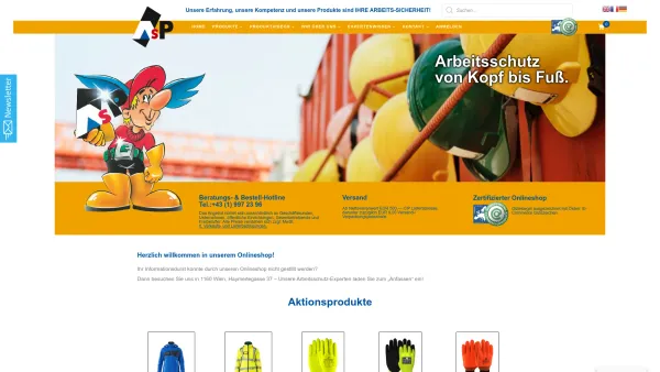 Website Screenshot: ASP Schutzausrüstungen GmbH - ASP Schutzausrüstungen GmbH - Date: 2023-06-22 15:02:30