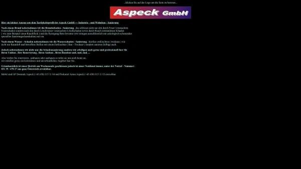 Website Screenshot: Aspeck GmbH - ...:: www.aspeck.eu ::... - Die HomePage der Aspeck GmbH - Industrie- und Wohnbausanierung - Date: 2023-06-22 15:02:30