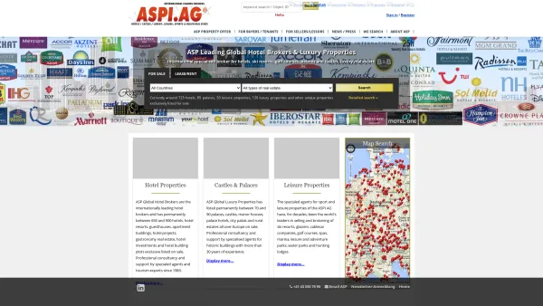 Website Screenshot: Auer, Springer und Partner Internationale Tourismusberatung - ASP Makler Hotels, Schlösser und Freizeitimmobilien - Date: 2023-06-15 16:02:34