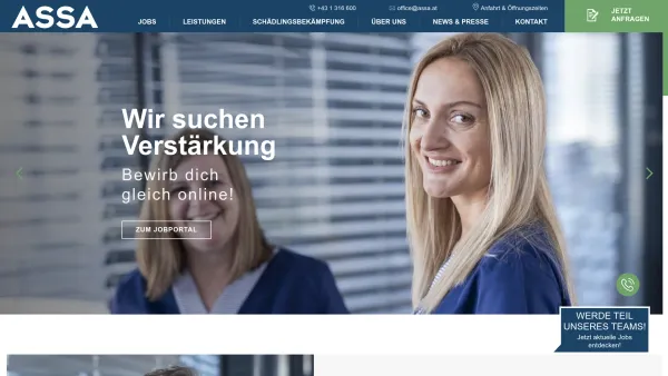 Website Screenshot: ASSA Objektservice GmbH - ASSA - Sauberkeit seit 1878 - Date: 2023-06-22 12:13:10