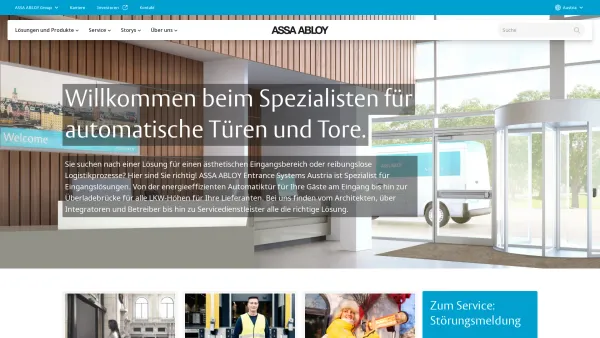 Website Screenshot: ASSA ABLOY Entrance Systems Austria GmbH - Öffnen Sie Türen und Tore mit ASSA ABLOY Entrance - Date: 2023-06-15 16:02:34