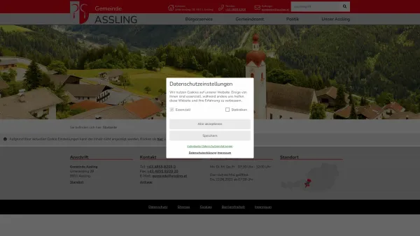 Website Screenshot: Gemeindeamt Webseite der Gemeinde Assling - Assling - GEM2GO WEB - Startseite - Date: 2023-06-22 12:13:10