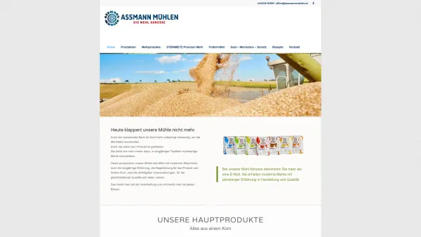 Website Screenshot: Assmannmühlen Gesellschaft Assmann Mühlen Getreidemühlen - Assmann Mühlen - Assmann Mühlen - Date: 2023-06-22 12:13:10