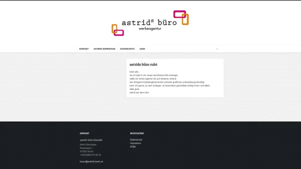 Website Screenshot: astrid's büro  Werbeagentur - astrids büro ruht | - Date: 2023-06-22 12:13:10