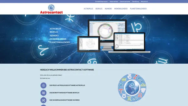 Website Screenshot: Astrocontact - Astrocontact Software – Astrologie – Numerologie – Biorhythmen – Mondkalendersoftware, mit der führenden Profi-Astrologiesoftware ASTROPLUS, - Date: 2023-06-22 12:13:10