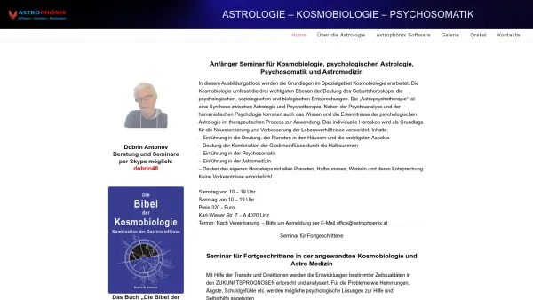 Website Screenshot: Astrophönix - ASTROPHÖNIX – Astrologie – Kosmobiologie – Psychosomatik - Date: 2023-06-15 16:02:34