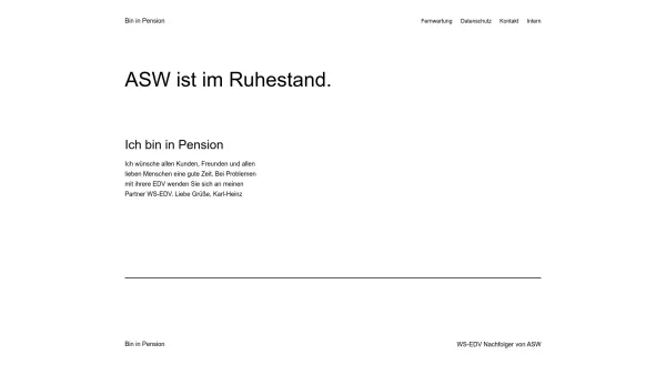 Website Screenshot: ASW IT-Solutions Limited Computer Reparatur Wörgl - Bin in Pension - Date: 2023-06-22 12:13:10