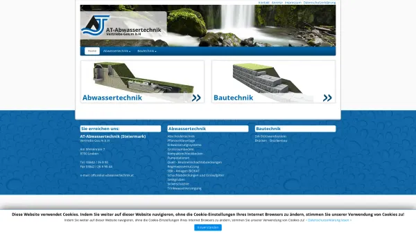 Website Screenshot: AT-Abwassertechnik Vertriebs Ges.m.b.H. - Home - Date: 2023-06-14 10:47:05