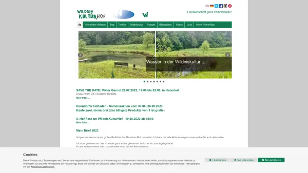 Website Screenshot: atPromotion Veranstaltungs-GesmbH - WildnisKulturHof - Wilderness Culture Farm - Home - Date: 2023-06-22 12:13:10