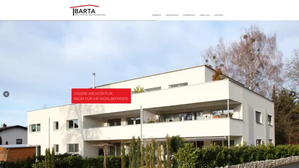 Website Screenshot: Barta Architektur und Projektbau GmbH - Barta Projektbau - Ihr kompetenter Partner für anspruchsvollen Wohnbau. - Date: 2023-06-22 12:13:10