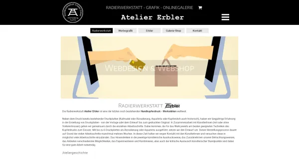 Website Screenshot: ATELIER ERLER Kunstdrucke, Werbegrafik, Radierungen - Kupferdruck & Grafikatelier - Atelier Erbler - Date: 2023-06-22 12:13:10