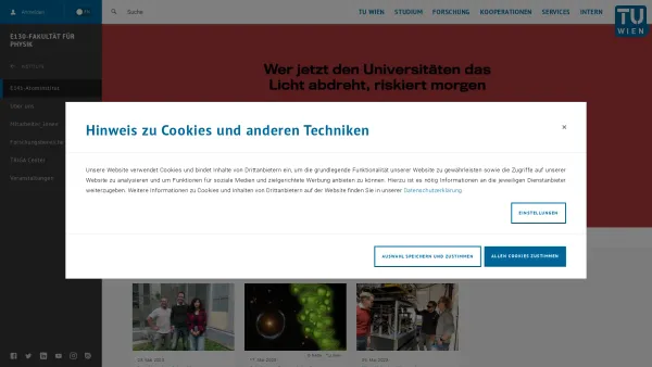 Website Screenshot: Atominstitut der Österreichischen Universitäten - E141-Atominstitut | TU Wien - Date: 2023-06-14 10:47:05