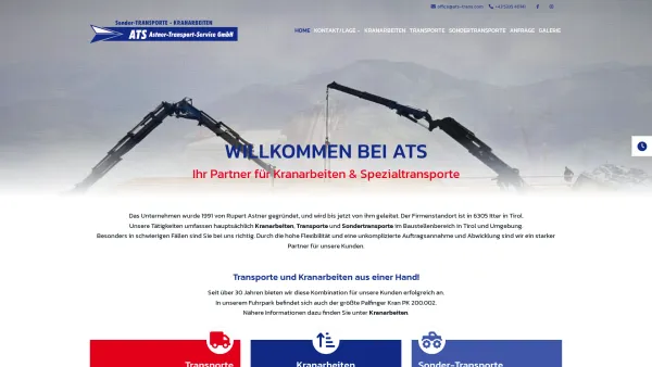 Website Screenshot: ATS Transport Service GmbH - â–· Spezialtransporte ⇒ Transportunternehmen Tirol - ATS Astner-Transport-Service GmbH - Date: 2023-06-22 15:00:09