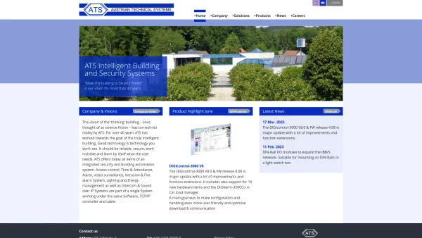 Website Screenshot: ATSto the new philosophy Security - Austrian Technical Systems - welcome to the new philosophy of Security - Date: 2023-06-22 15:00:09