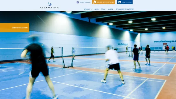 Website Screenshot: Attention Badmintoncenter - Attention: Attention - Date: 2023-06-22 15:00:09