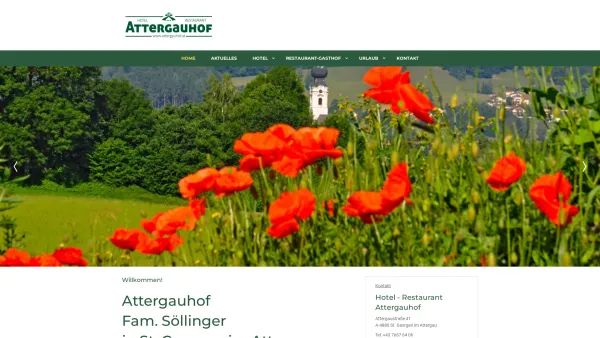 Website Screenshot: Gasthof Söllinger im Attergau - Home - Hotel - Restaurant Attergauhof - Date: 2023-06-23 11:56:45