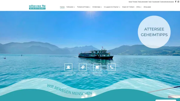 Website Screenshot: an Bord der Atterseeschifffahrt! - Home - Attersee-Schifffahrt - Date: 2023-06-22 15:00:09