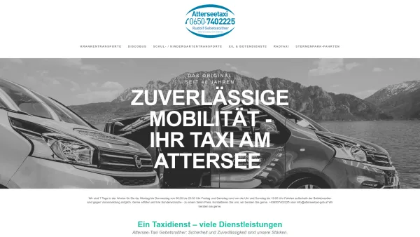 Website Screenshot: Gebetsroither Das Taxi am Attersee - Attersee-Taxi, Ausflugsfahrten - Date: 2023-06-22 15:00:09