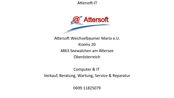 Website Screenshot: Attersoft Weichselbaumer Mario e.U. - Date: 2023-06-14 10:47:05