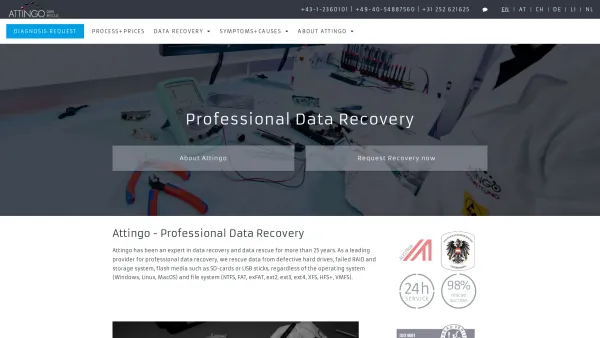 Website Screenshot: Attingo Informationstechnologie GmbH - Professional Data Recovery | Attingo Datarescue - Date: 2023-06-14 10:47:05