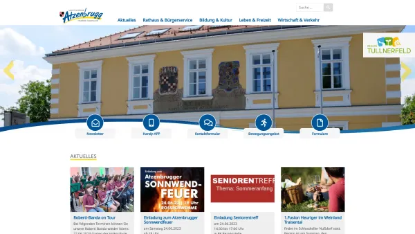 Website Screenshot: Gemeindeamt Marktgemeinde Atzenbrugg - Marktgemeinde Atzenbrugg | Startseite - Date: 2023-06-22 15:00:09