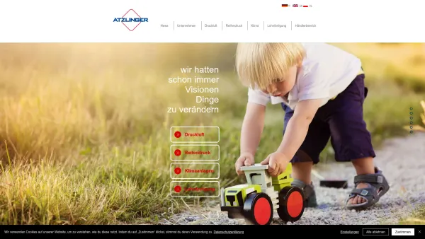 Website Screenshot: Atzlinger GmbH - Druckluftbremsen für Traktoren - Atzlinger GmbH - Date: 2023-06-15 16:02:34