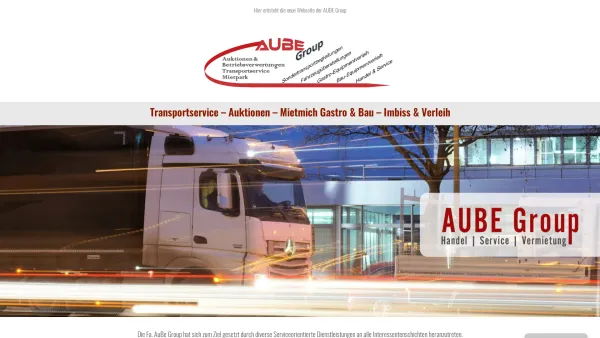 Website Screenshot: AuBe Auktionen & Betriebsverwertungen - Aube Group - Auktionen, Verleih Gastro & Bau, Transportservice - Date: 2023-06-22 15:00:09