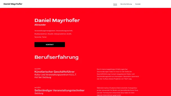 Website Screenshot: audioDADA - Daniel Mayrhofer - Veranstaltungsmanagement, Musikproduktion, Videoproduktion - Date: 2023-06-22 15:00:09