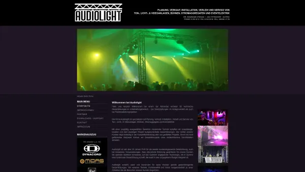 Website Screenshot: AUDIOLIGHT GesmbH - Willkommen bei Audiolight - Startseite - Date: 2023-06-22 15:00:09