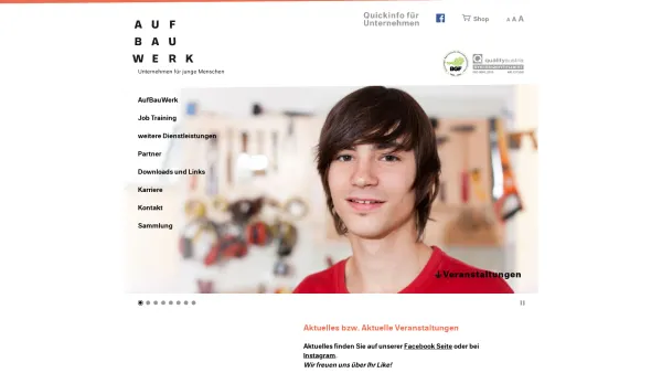 Website Screenshot: Aufbauwerk der Jugend - AufBauWerk - Date: 2023-06-22 12:13:10