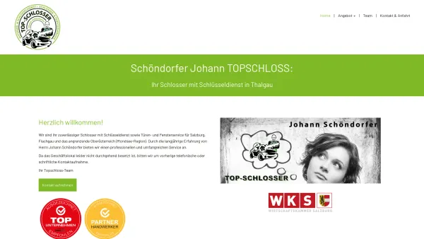 Website Screenshot: Schöndorfer Johann TOPSCHLOSS - Schöndorfer Johann TOPSCHLOSS | Thalgau | Schlosser, Schlüsseldienst - Date: 2023-06-15 16:02:34