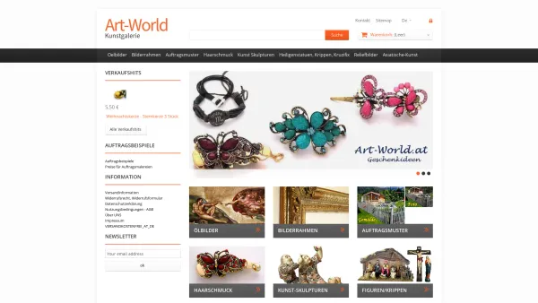 Website Screenshot: art-world.at - Ölbilder nach Fotovorlage - Kunsthandel - Haarschmuck - Kunstgalerie Carmen - Date: 2023-06-22 12:13:10