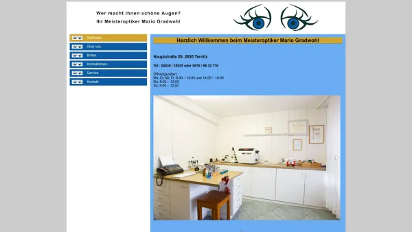 Website Screenshot: bei Augenoptik Gradwohl - Meisteroptiker Mario Gradwohl - Date: 2023-06-22 12:13:10