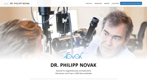 Website Screenshot: Dr. Philipp Novak Facharzt für Augenheilkunde und Optometrie - Dr. Philipp Novak - Augenarzt in 1080 Wien - Date: 2023-06-22 12:13:11
