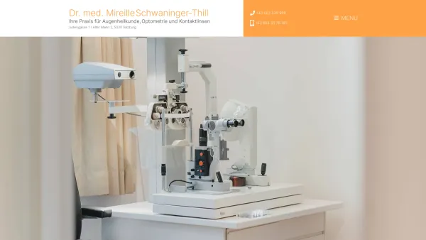 Website Screenshot: Dr. med. Mireille Schwaninger-Thill - Augenarzt Salzburg - Dr. Mireille Schwaninger-Thill - Date: 2023-06-22 12:13:11