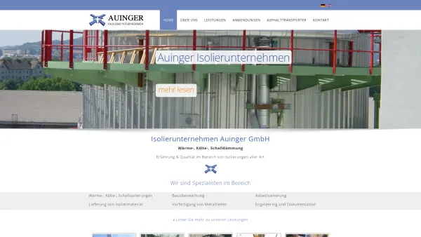 Website Screenshot: Auinger Ges.m.b.H. - Isolierunternehmen - Auinger Isolierunternehmen GmbH | Wärme-, Kälte-, Schalldämmung - Date: 2023-06-22 12:13:11