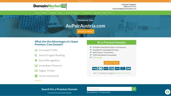 Website Screenshot: AuPair Austria - AuPairAustria.com is available at DomainMarket.com. Call 888-694-6735 - Date: 2023-06-22 12:13:11