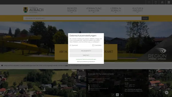 Website Screenshot: Gemeindeamt Aurach Aurach am Hongar - Aurach am Hongar - GEM2GO WEB - Startseite - Date: 2023-06-22 15:04:29