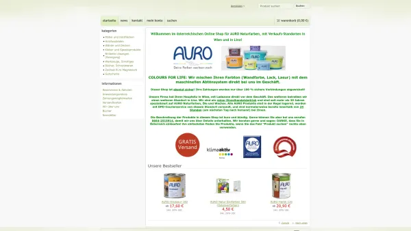 Website Screenshot: AURO Naturfarben Einzelhandel GmbH - AURO Online Shop - Date: 2023-06-26 10:26:08