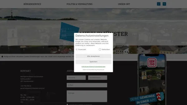 Website Screenshot: Gemeindeamt  Gemeindeinformation -- - Aurolzmünster - GEM2GO WEB - Zentrum - Date: 2023-06-22 15:04:29