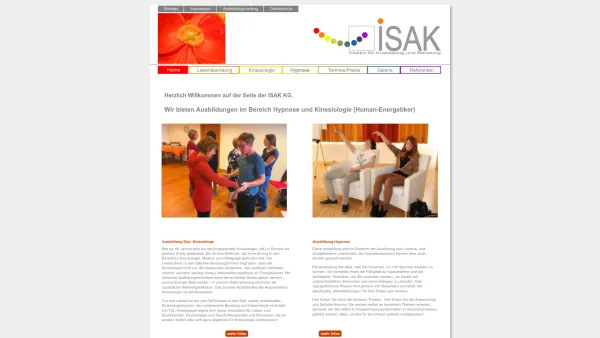 Website Screenshot: ISAK KG - ISAK - Ausbildung Lebensberater und Energetiker mit Kinesiologie und systemischer Beratung - Date: 2023-06-22 15:04:29